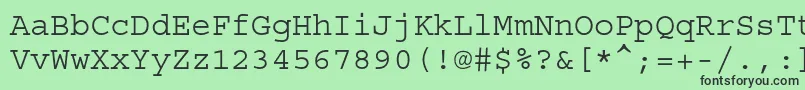 フォントCourierstd – 緑の背景に黒い文字