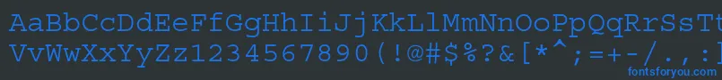 Czcionka Courierstd – niebieskie czcionki na czarnym tle