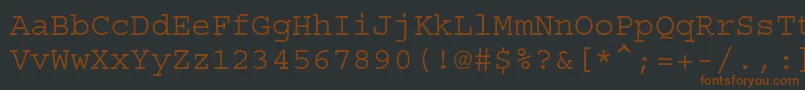 Czcionka Courierstd – brązowe czcionki na czarnym tle