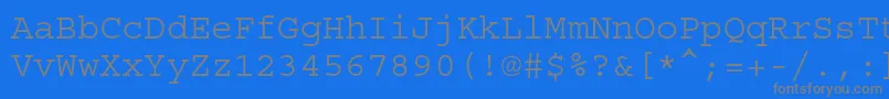 Courierstd-Schriftart – Graue Schriften auf blauem Hintergrund