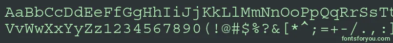 Courierstd-fontti – vihreät fontit mustalla taustalla