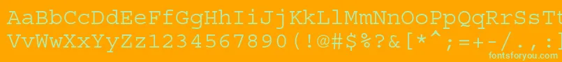 fuente Courierstd – Fuentes Verdes Sobre Fondo Naranja