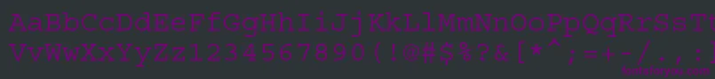 Czcionka Courierstd – fioletowe czcionki na czarnym tle
