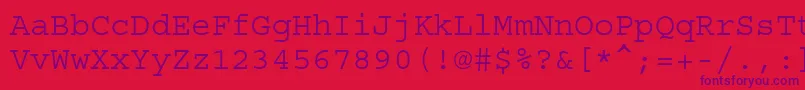 Courierstd Font – Purple Fonts on Red Background