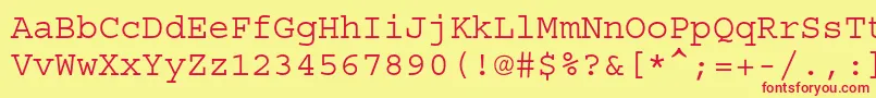 フォントCourierstd – 赤い文字の黄色い背景