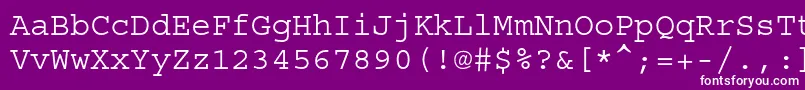 Courierstd Font – White Fonts on Purple Background
