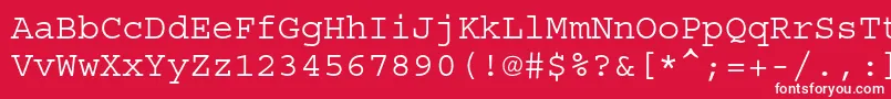 Courierstd Font – White Fonts on Red Background