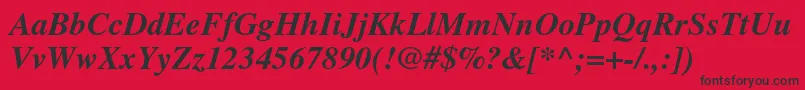 TimesltstdBolditalic Font – Black Fonts on Red Background