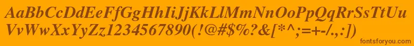 TimesltstdBolditalic Font – Brown Fonts on Orange Background