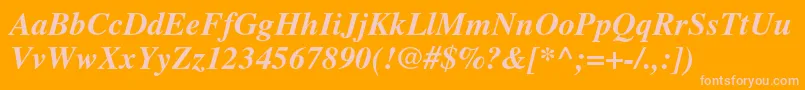 TimesltstdBolditalic Font – Pink Fonts on Orange Background