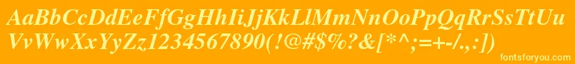 TimesltstdBolditalic Font – Yellow Fonts on Orange Background