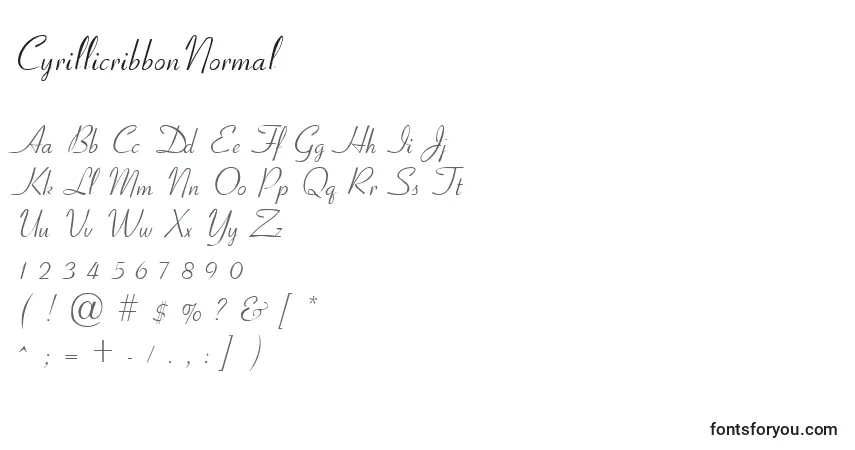 Fuente CyrillicribbonNormal - alfabeto, números, caracteres especiales