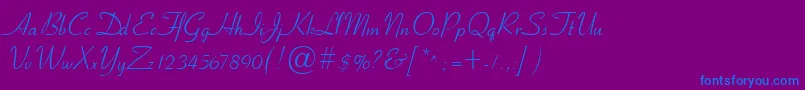 CyrillicribbonNormal Font – Blue Fonts on Purple Background