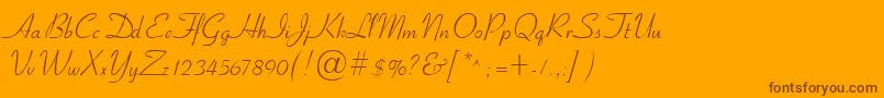 CyrillicribbonNormal Font – Brown Fonts on Orange Background