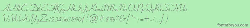 CyrillicribbonNormal Font – Gray Fonts on Green Background