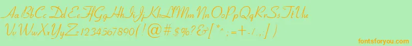 CyrillicribbonNormal Font – Orange Fonts on Green Background