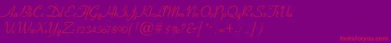 CyrillicribbonNormal Font – Red Fonts on Purple Background