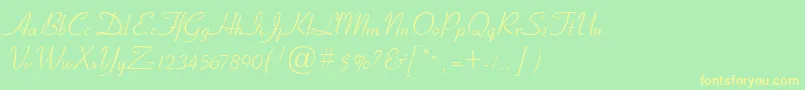 CyrillicribbonNormal Font – Yellow Fonts on Green Background