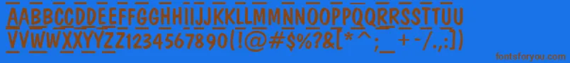 Шрифт ADominotituldcfrcmb – коричневые шрифты на синем фоне