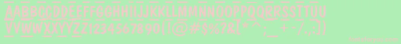 Шрифт ADominotituldcfrcmb – розовые шрифты на зелёном фоне