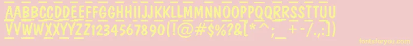 Шрифт ADominotituldcfrcmb – жёлтые шрифты на розовом фоне