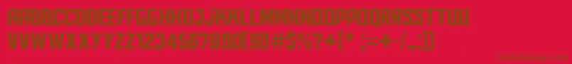 フォントAldotheapache – 赤い背景に茶色の文字