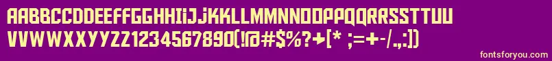 フォントAldotheapache – 紫の背景に黄色のフォント