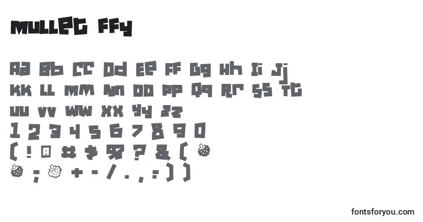 Schriftart Mullet ffy – Alphabet, Zahlen, spezielle Symbole
