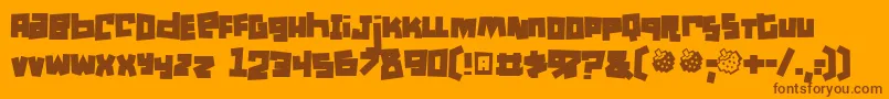 Mullet ffy-Schriftart – Braune Schriften auf orangefarbenem Hintergrund