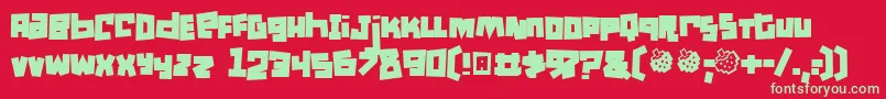 フォントMullet ffy – 赤い背景に緑の文字
