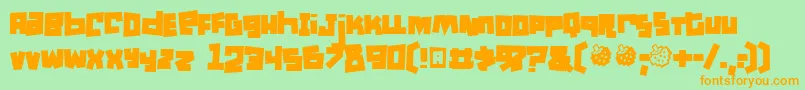 Шрифт Mullet ffy – оранжевые шрифты на зелёном фоне
