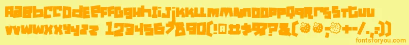 Mullet ffy-Schriftart – Orangefarbene Schriften auf gelbem Hintergrund