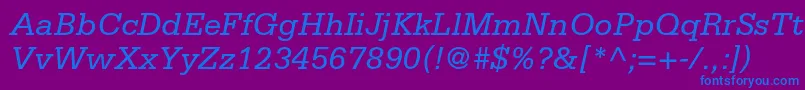 SerifastdItalic-fontti – siniset fontit violetilla taustalla