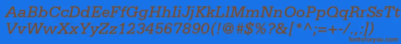SerifastdItalic-fontti – ruskeat fontit sinisellä taustalla