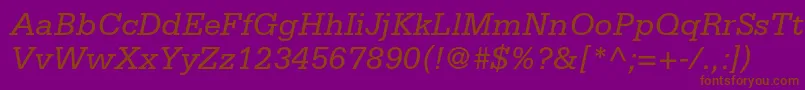 Czcionka SerifastdItalic – brązowe czcionki na fioletowym tle