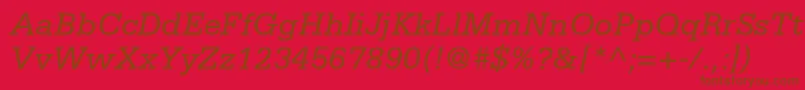 フォントSerifastdItalic – 赤い背景に茶色の文字