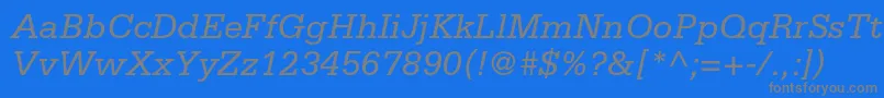 SerifastdItalic-Schriftart – Graue Schriften auf blauem Hintergrund