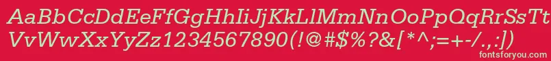 SerifastdItalic Font – Green Fonts on Red Background