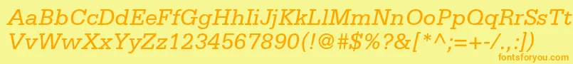 SerifastdItalic Font – Orange Fonts on Yellow Background