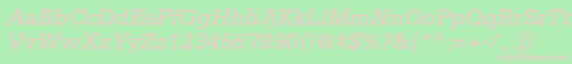 Шрифт SerifastdItalic – розовые шрифты на зелёном фоне