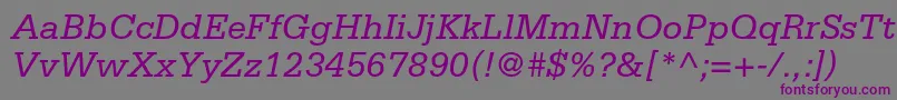 Шрифт SerifastdItalic – фиолетовые шрифты на сером фоне