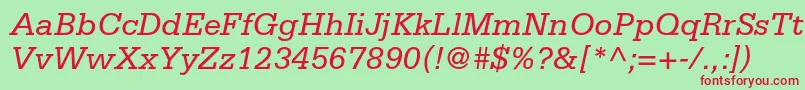 SerifastdItalic Font – Red Fonts on Green Background