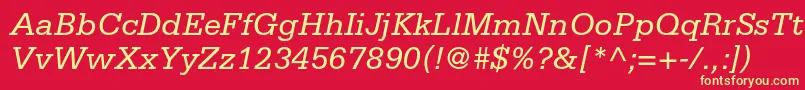 SerifastdItalic Font – Yellow Fonts on Red Background