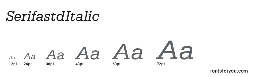 Размеры шрифта SerifastdItalic