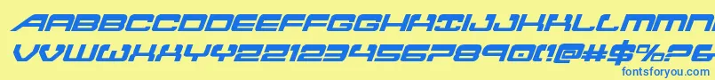 Atlantiaital2 Font – Blue Fonts on Yellow Background