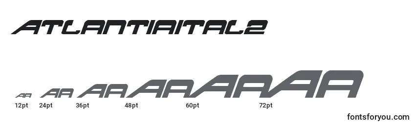 Размеры шрифта Atlantiaital2