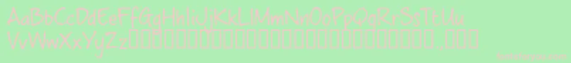 フォントCwbtrial – 緑の背景にピンクのフォント