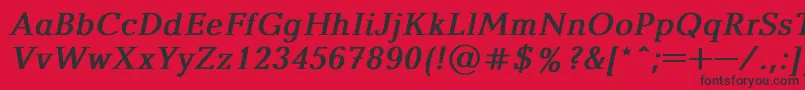 BalticaBoldItalic Font – Black Fonts on Red Background