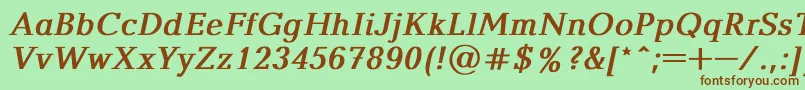 BalticaBoldItalic Font – Brown Fonts on Green Background