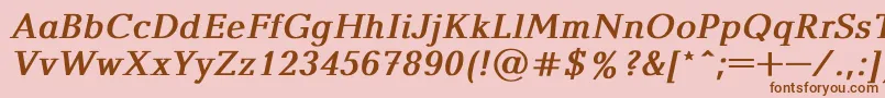 BalticaBoldItalic Font – Brown Fonts on Pink Background